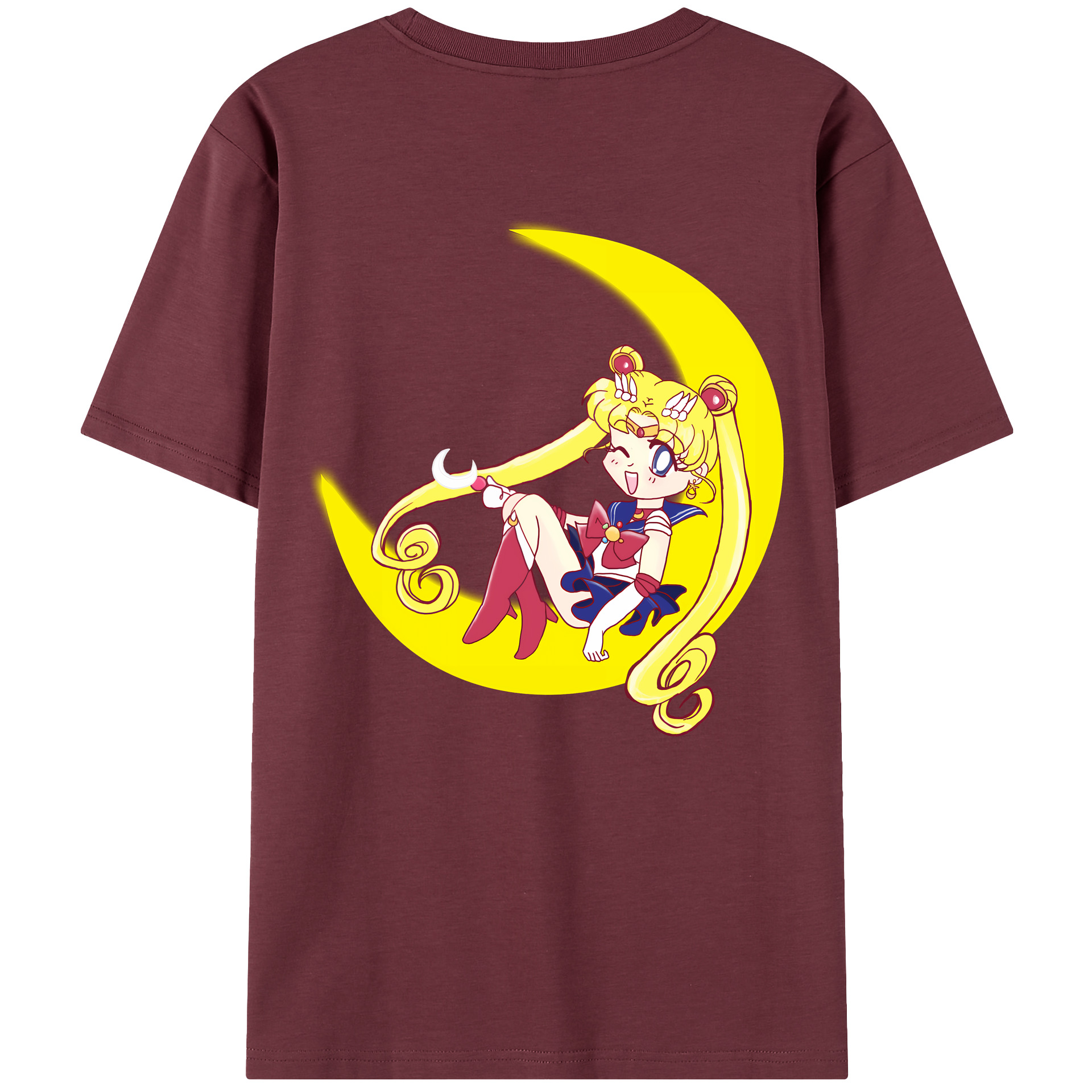 （画像用） 美少女戦士セーラームーン 月野 うさぎ つきの うさぎ Sailor Moon Tsukino Usagi 綿100％半袖Tシャツ（背面プリント）